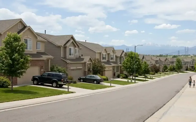 Newer master-planned residential development in Commerce City Colorado representing the PEX-pipe era