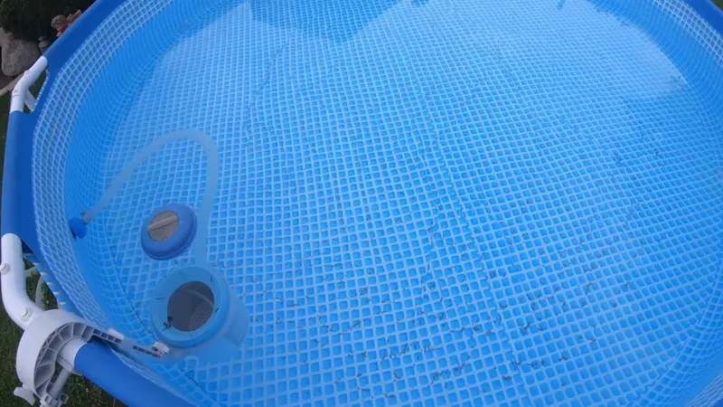 Above-ground pool supply and return fittings inspected for leaks in Commerce City CO