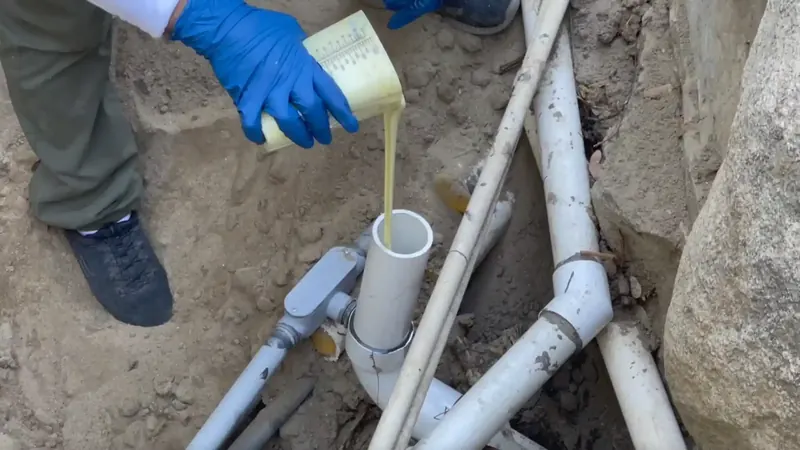 Camera inspection monitor showing interior view of a sewer lateral during trenchless inspection in Commerce City CO